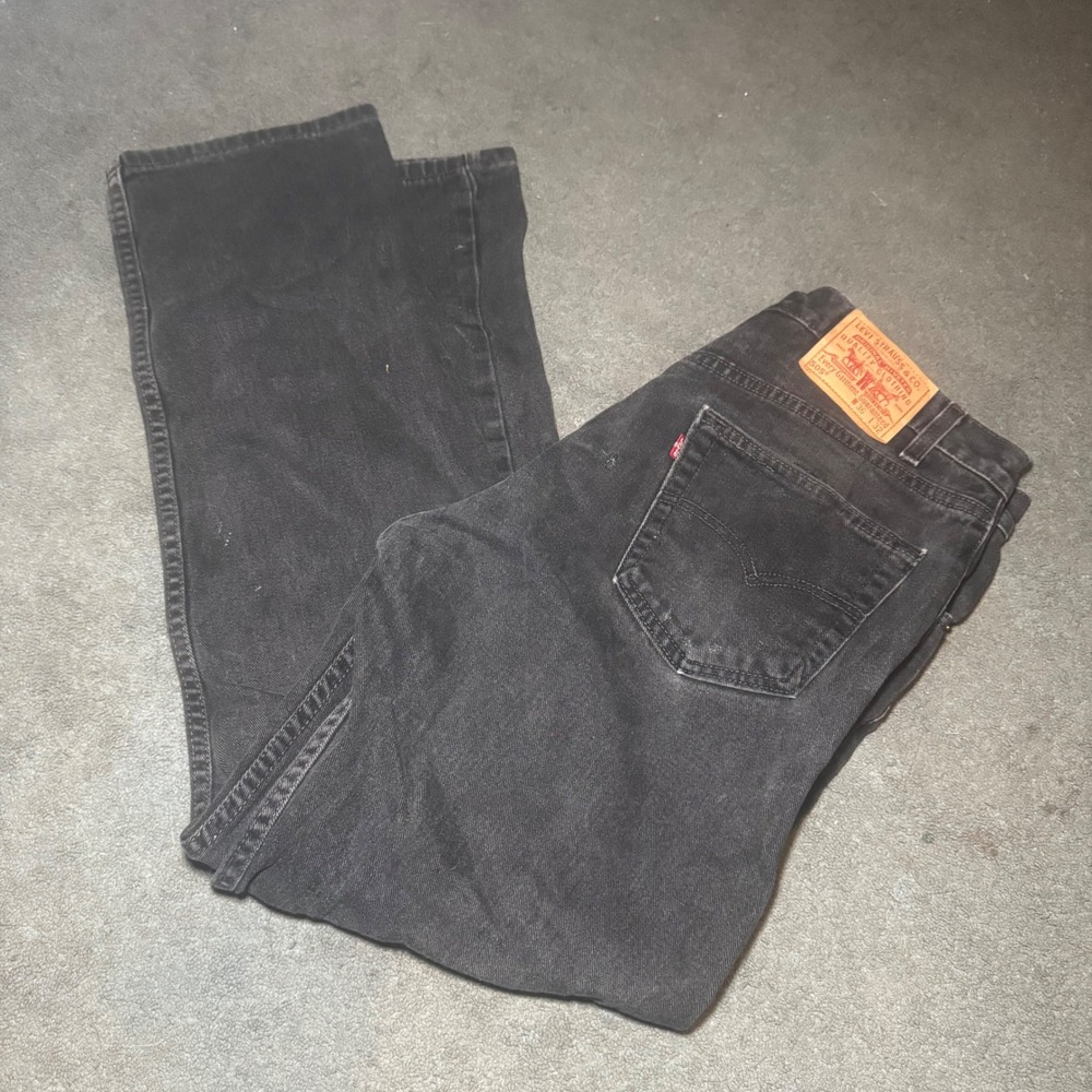 Vintage Levis 505 Mens 36x32 Black Jeans Regular Fit Straight Leg Made in USA
